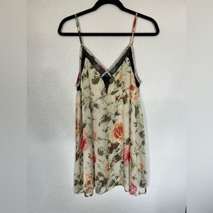 4SI3NNA Floral Lace Chiffon Slip Dress